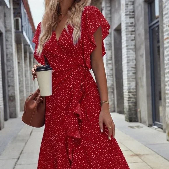 Red Preppy Womens Dress - Picture 4 of 5